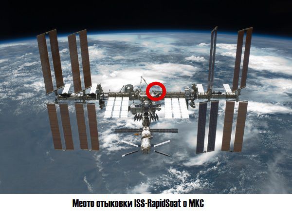 Место стыковки ISS-RapidScat с МКС